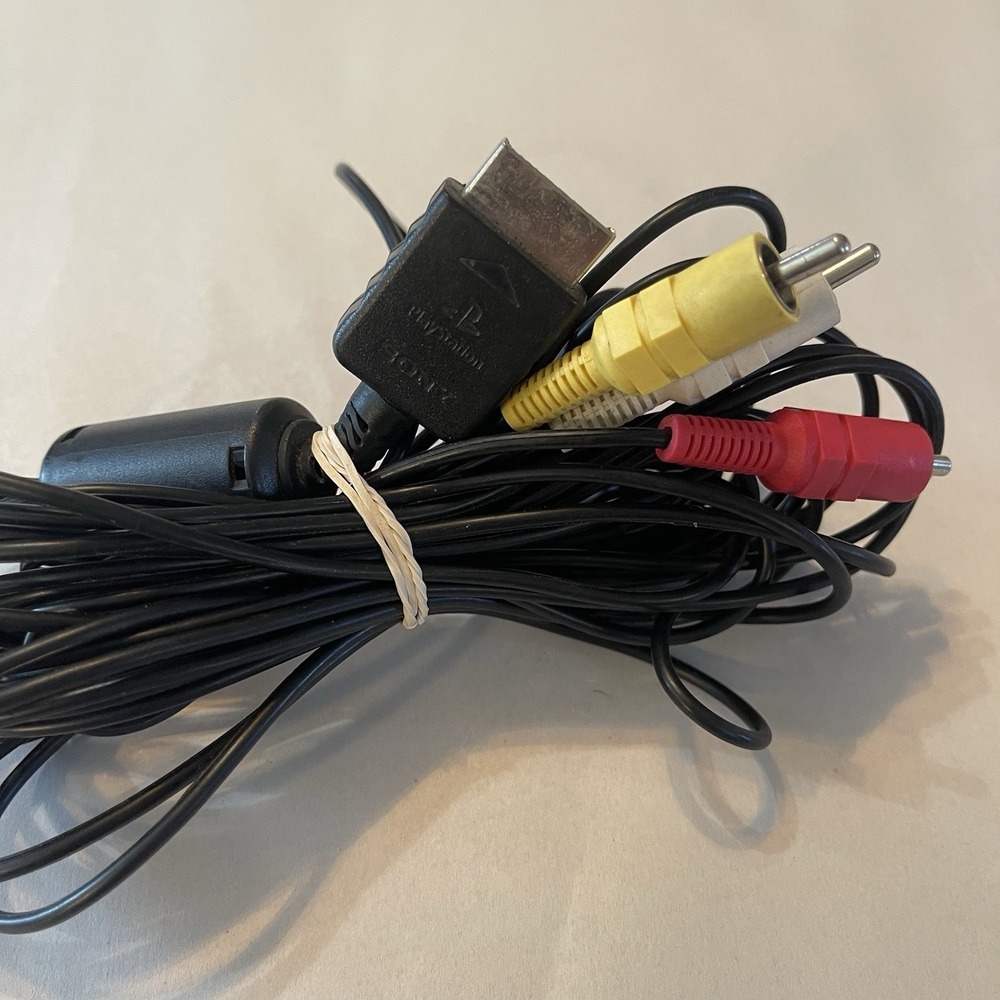 Sony PlayStation Ps1 Ps2 Ps3 - Black AV Cables OEM